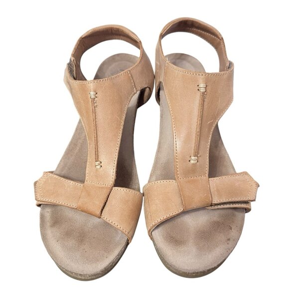 Taos Sheila Tan Open Toe Hook & Loop Strap Sandal Size EU39 US 8-8.5 - Picture 3 of 11